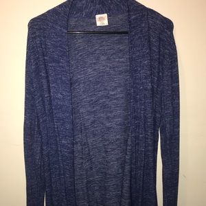 Cozy Long Sleeved Dark Blue Heather Cardigan